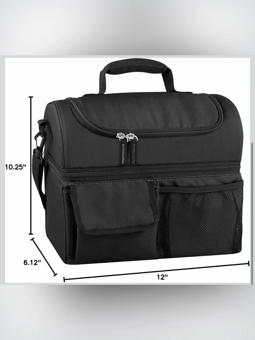 Thermos Black Insulated Lunch Cooler Bag with Top Handle